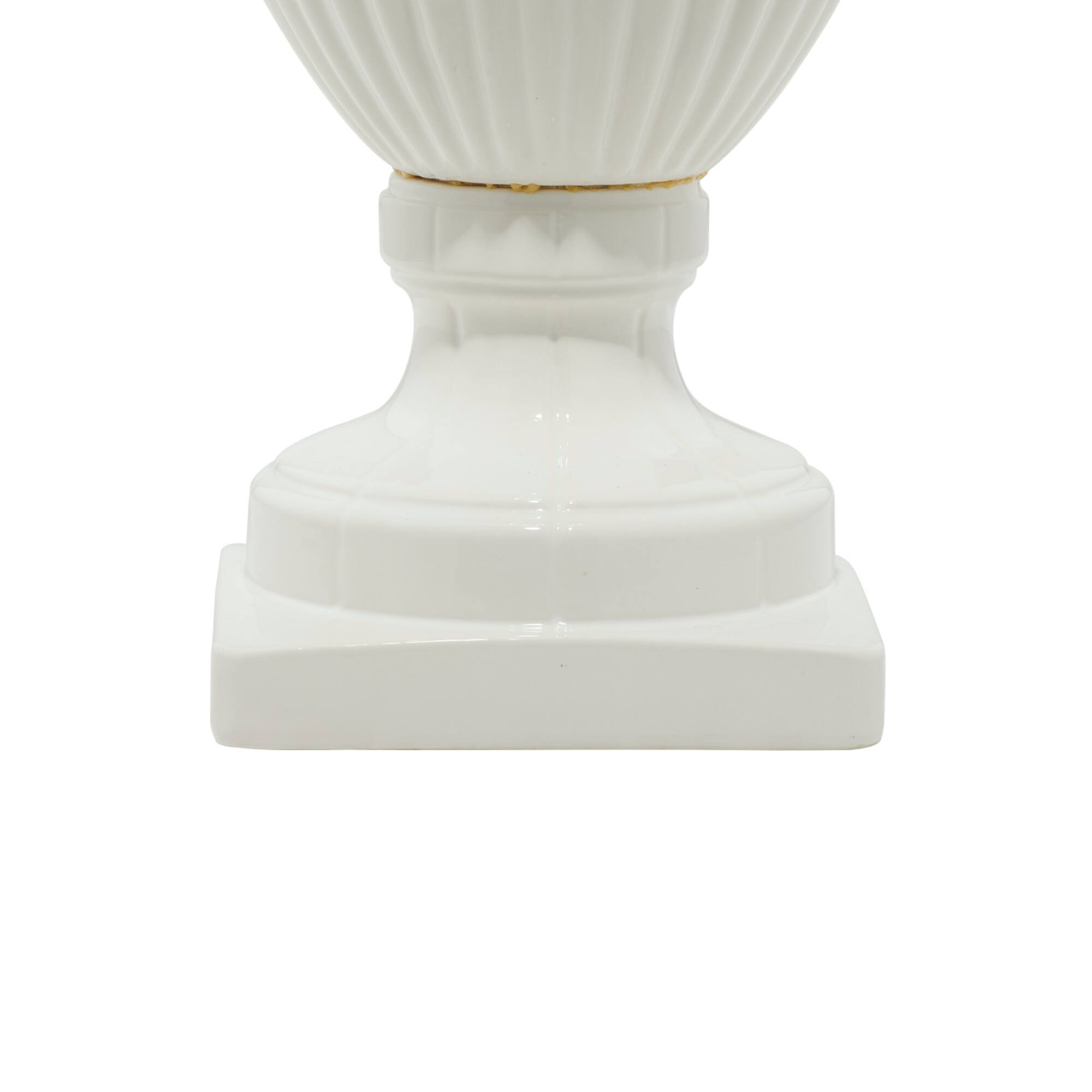 32" White Dolomite Country Decorative Urn